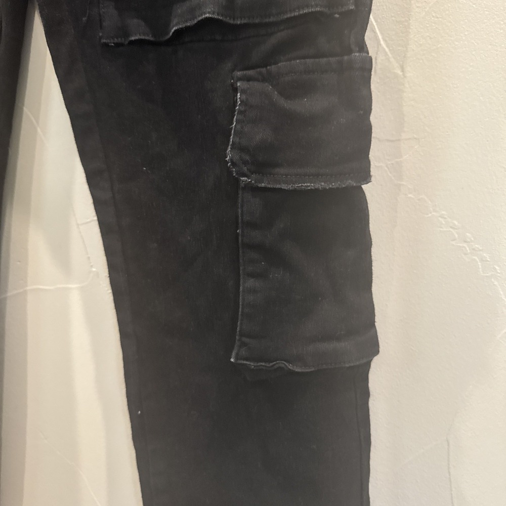 Gauge Men's Black Cargo Moto Jeans 32x28 Multi Pocket Zipper Biker Denim Pants - Picture 3 of 12